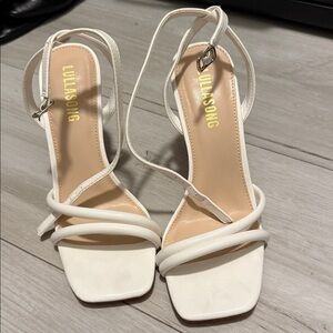 Lulu's Elegant Cream Strappy Heels